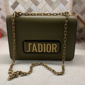 Dior J’adior Green Calfskin Leather Cross Body Bag